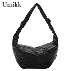 Autumn Winter Messenger Bag Dumplings Cotton Padded Purses Handbag