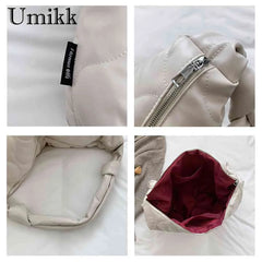Autumn Winter Messenger Bag Dumplings Cotton Padded Purses Handbag