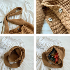 Women's Crossbody Bag Retro Knitting Shoulder Handbag