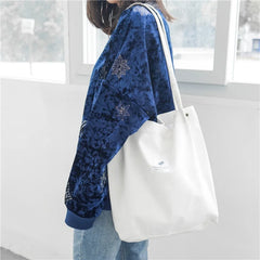 Corduroy Magnetic Button Shoulder Bag Large Capacity