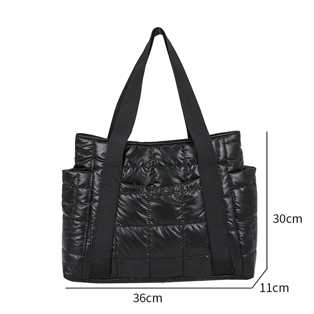 Nylon Women Handbags Casual Quilted Lattice Shoulder Bags