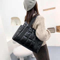 Nylon Women Handbags Casual Quilted Lattice Shoulder Bags
