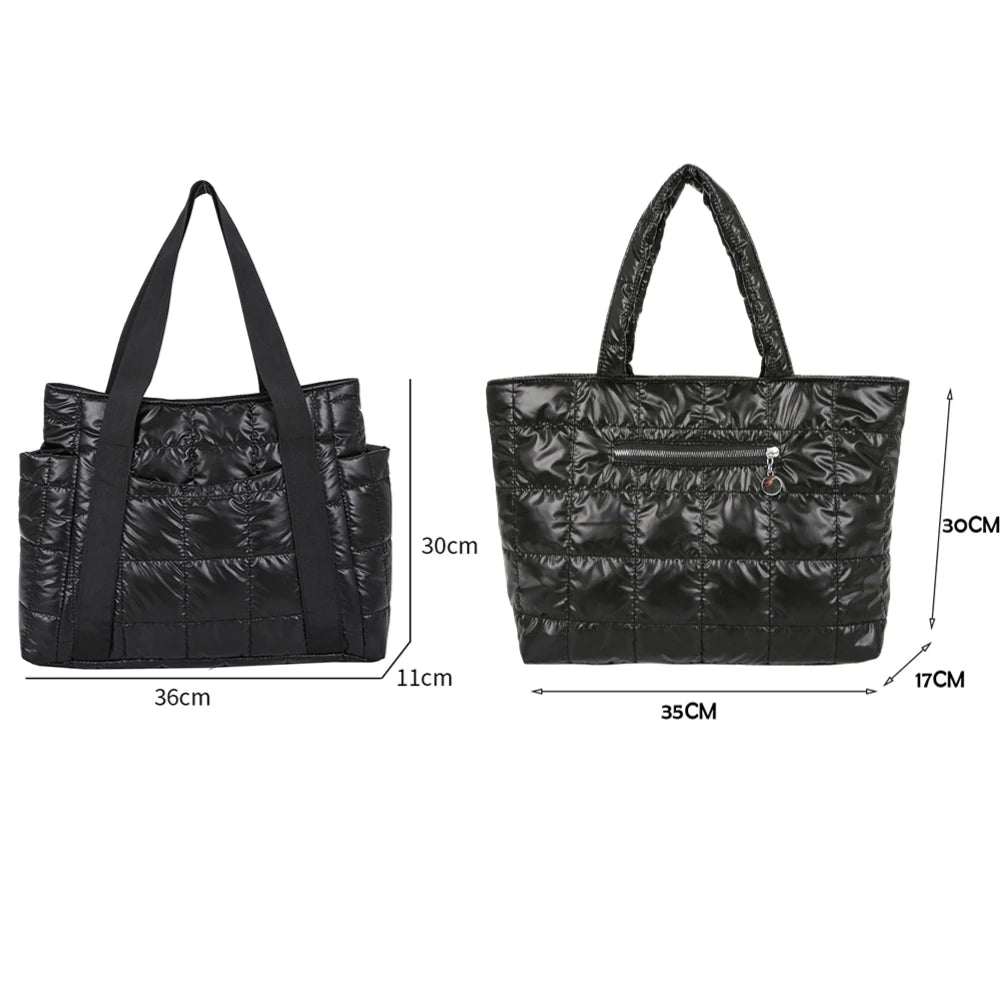 Nylon Women Handbags Casual Quilted Lattice Shoulder Bags