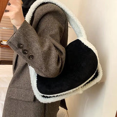 Autumn Winter Plush Bags Women's Leisure Lamb Hair Shoulder Bag