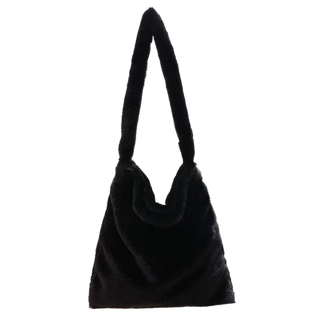 Autumn Winter Plush Handbag Lady Shoulder Female Bags Purse Women