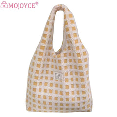 Soft Fleece Waffle Plaid Shoulder Bag