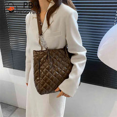 Quilted Cotton Padded Shopper Bag Women Travel Tote