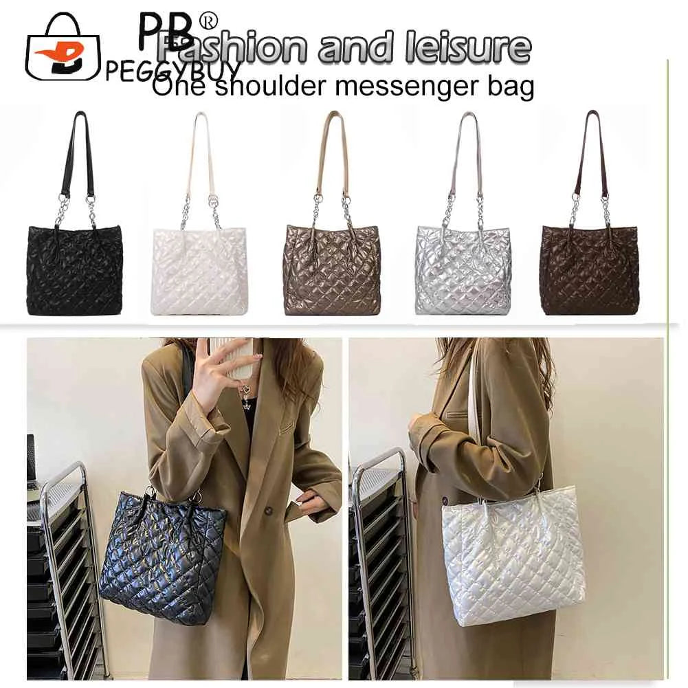 Quilted Cotton Padded Shopper Bag Women Travel Tote