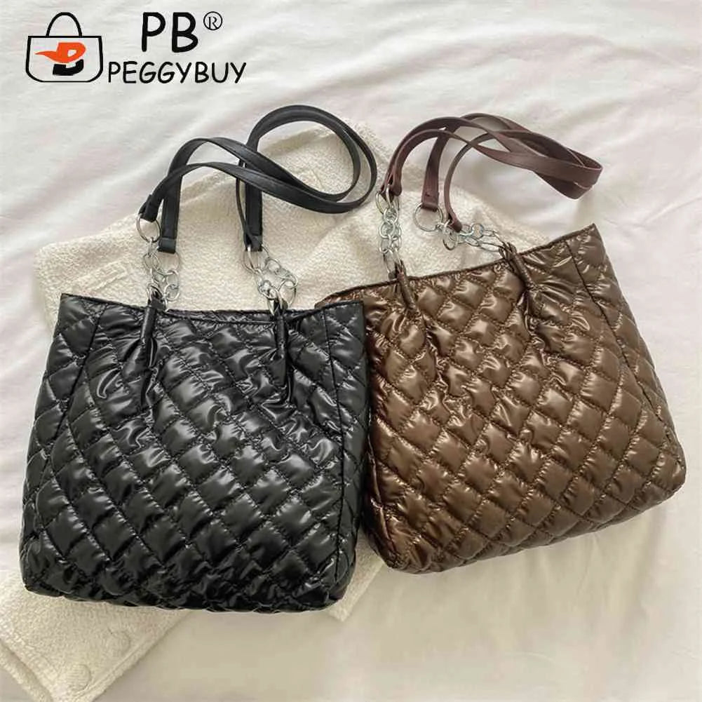 Quilted Cotton Padded Shopper Bag Women Travel Tote