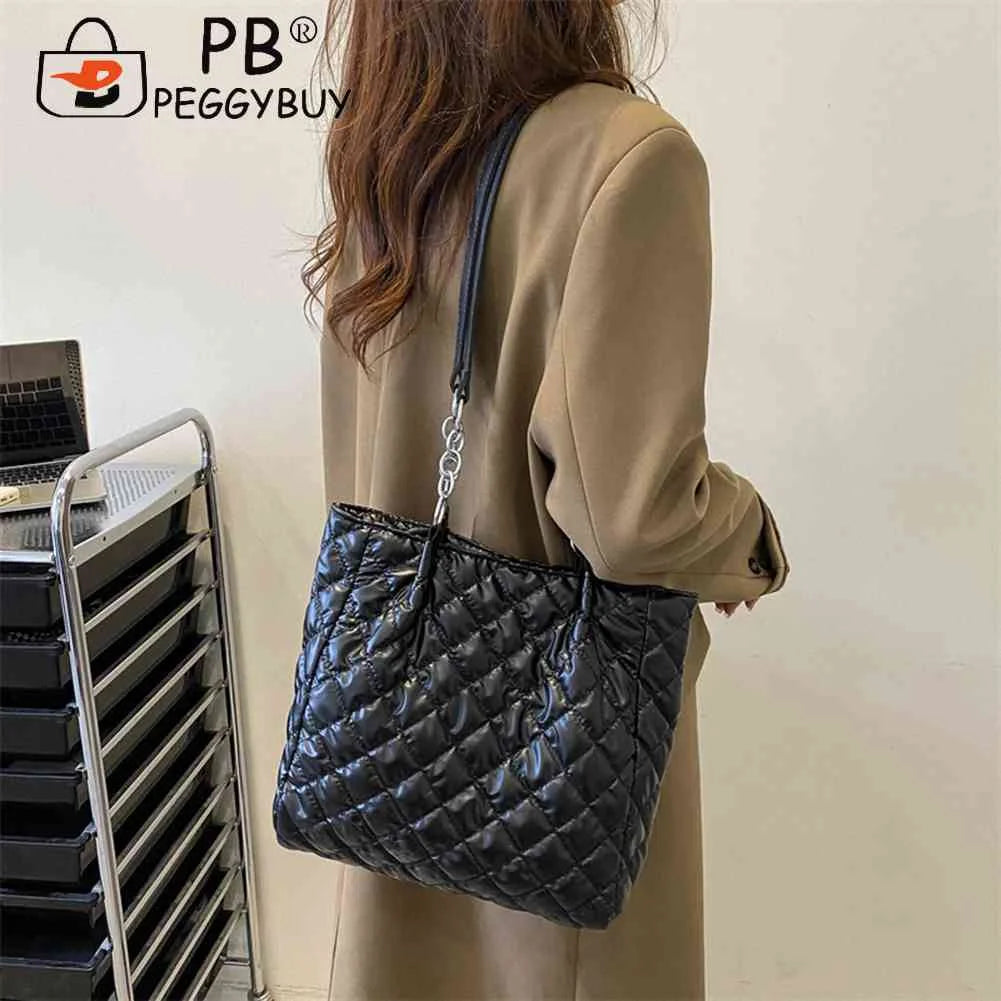 Quilted Cotton Padded Shopper Bag Women Travel Tote
