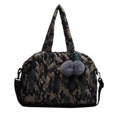 Quilted Shoulder Bag Large Capacity Lady Handbag Nylon Crossbody Bag for Travel
