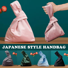 Autumn Winter Velvet Women's Handbags Bar Knot Wrist Bag Japanese Style