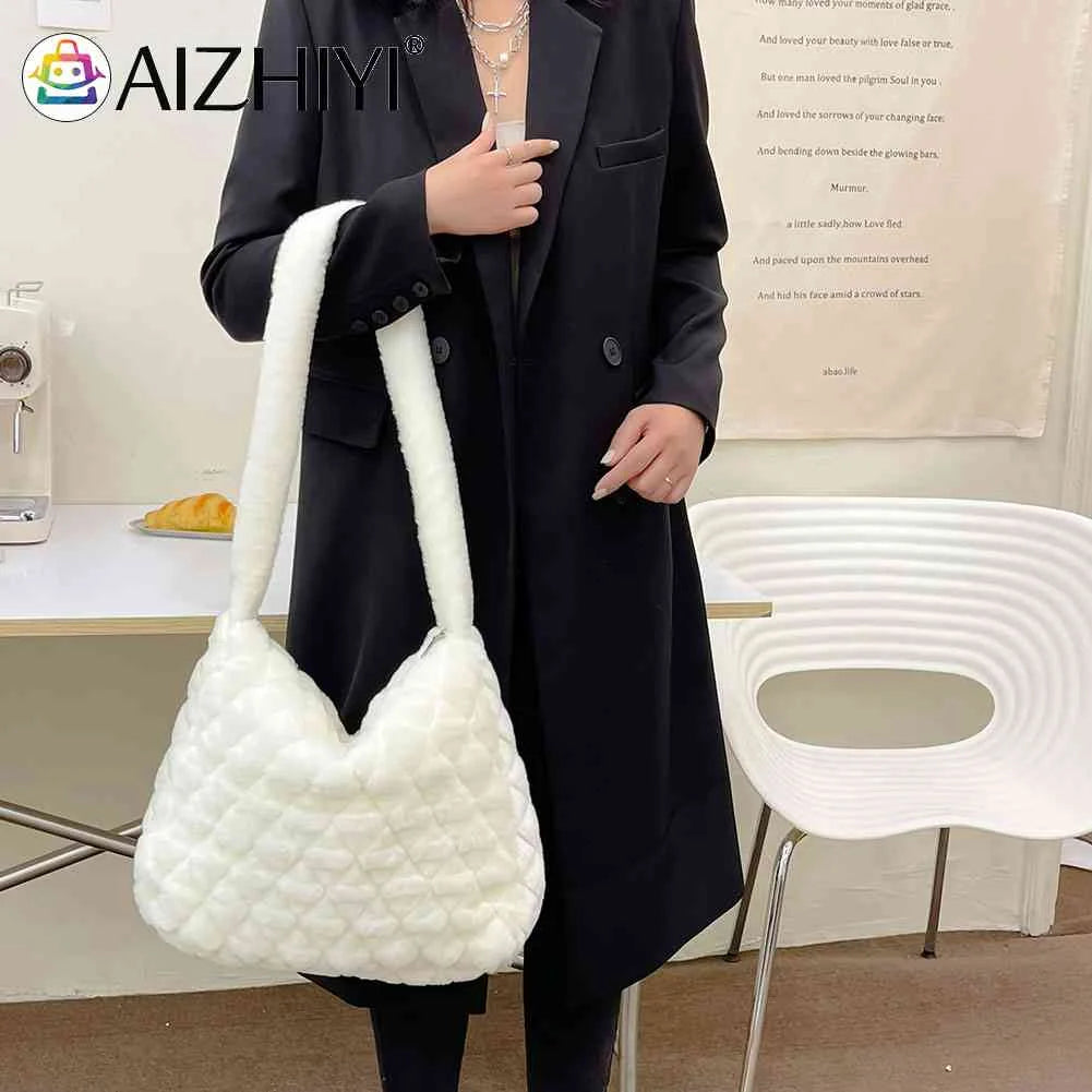 Soft Plush Shopper Bag for Women Fluffy Casual Handbag