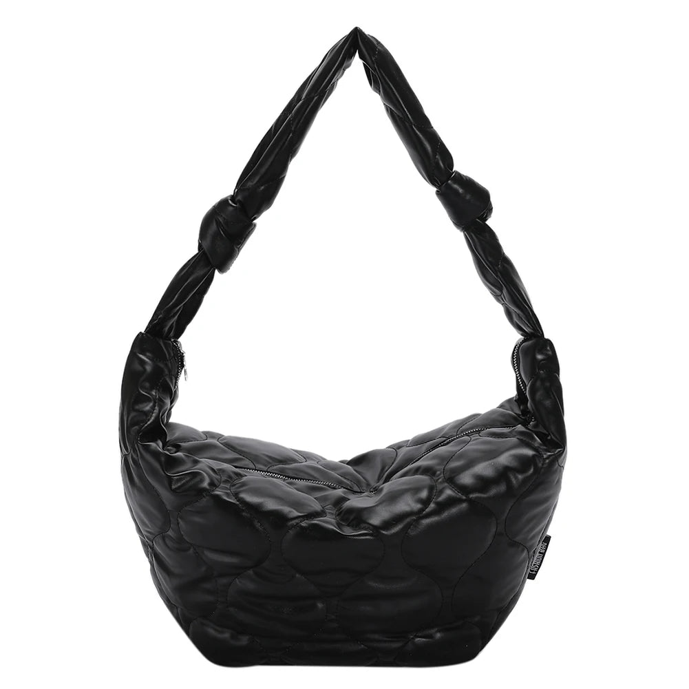 Autumn Winter Crossbody Bag Dumplings Cotton Padded Solid Handbag