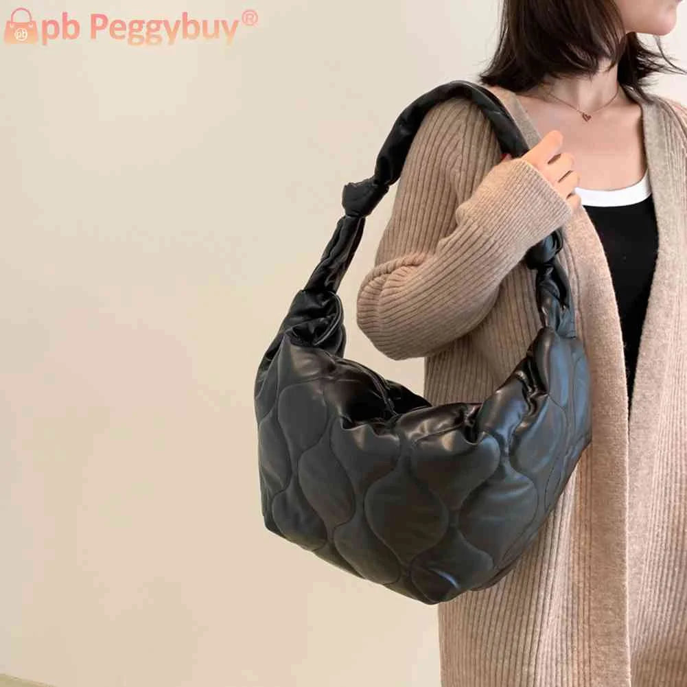 Autumn Winter Dumplings Shoulder Bag Cotton Padded Messenger Bag