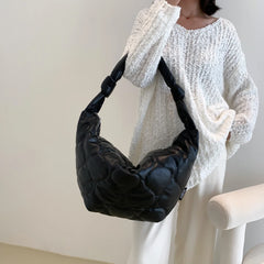 Autumn Winter Shoulder Bag Dumplings Cotton Padded Purses Handbag