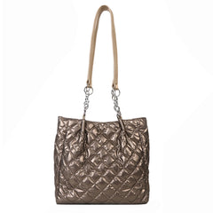 Quilted Cotton Shoulder Bag Large-capacity Chain Solid Satchel
