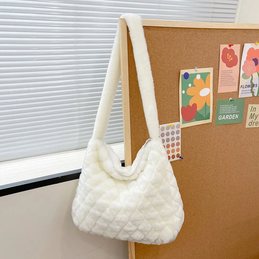 Soft Plush Shoulder Bag Women Fluffy Satchel Messenger