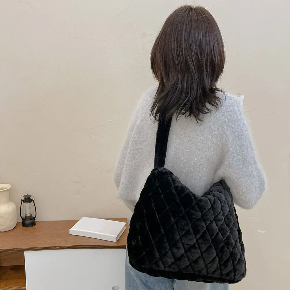 Soft Plush Shoulder Bag Women Fluffy Satchel Messenger
