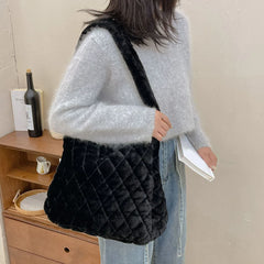 Soft Plush Shoulder Bag Women Fluffy Satchel Messenger