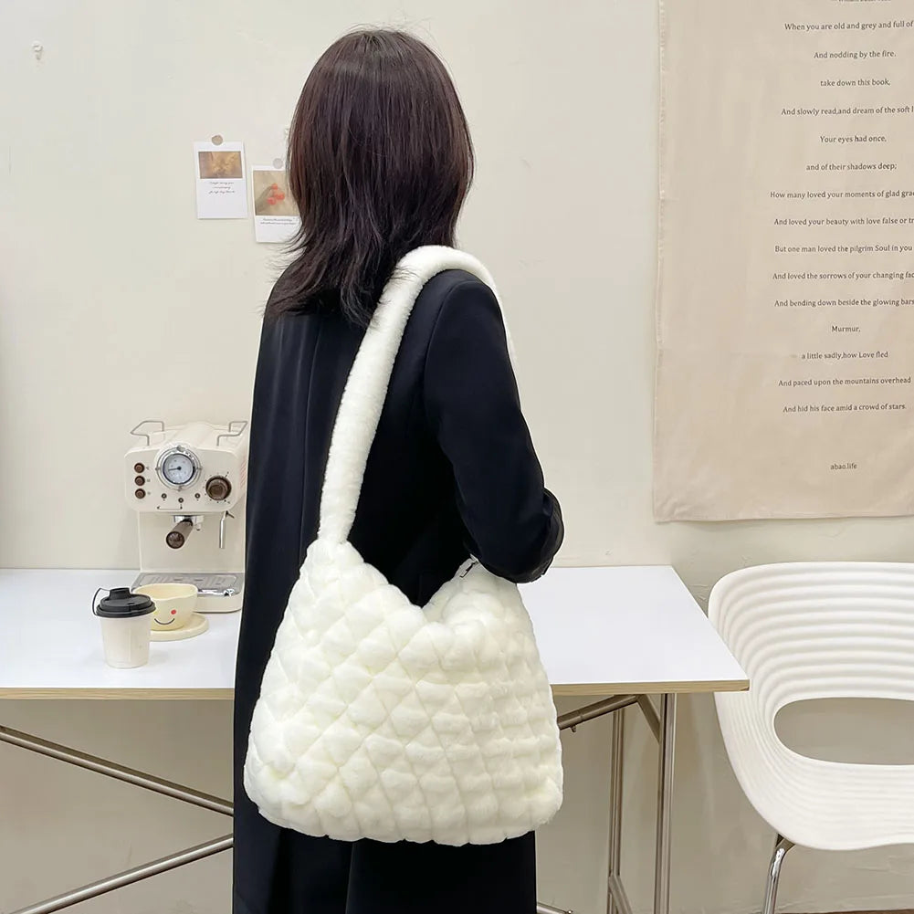 Soft Plush Shoulder Bag Women Fluffy Satchel Messenger