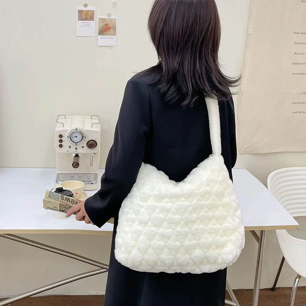 Soft Plush Shoulder Bag Women Fluffy Satchel Messenger