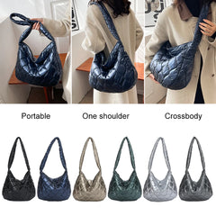 Quilted Messenger Bags Women Crossbody Bags Large Capacity Soft Girls