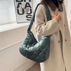 Quilted Messenger Bags Women Crossbody Bags Large Capacity Soft Girls
