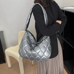 Quilted Messenger Bags Women Crossbody Bags Large Capacity Soft Girls