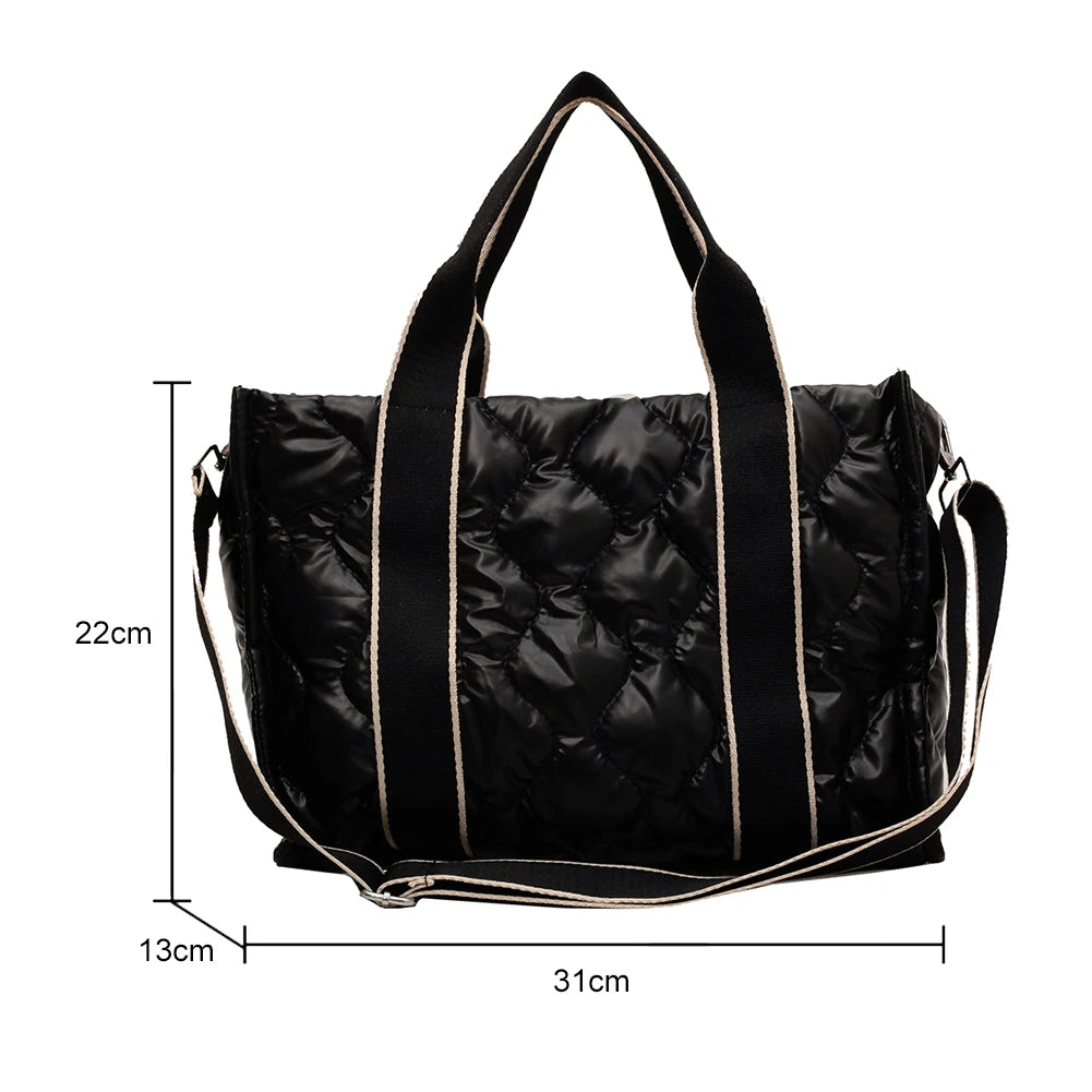 Quilted Cotton Crossbody Satchel for Shopper Travel