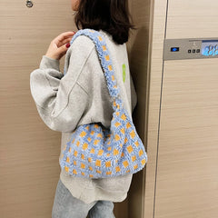 Warm Retro Shoulder Handbag Soft Plush Zipper for Women