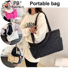 Rhombus Pattern Top-handle Bag Large Zipper Travel Purse for Women