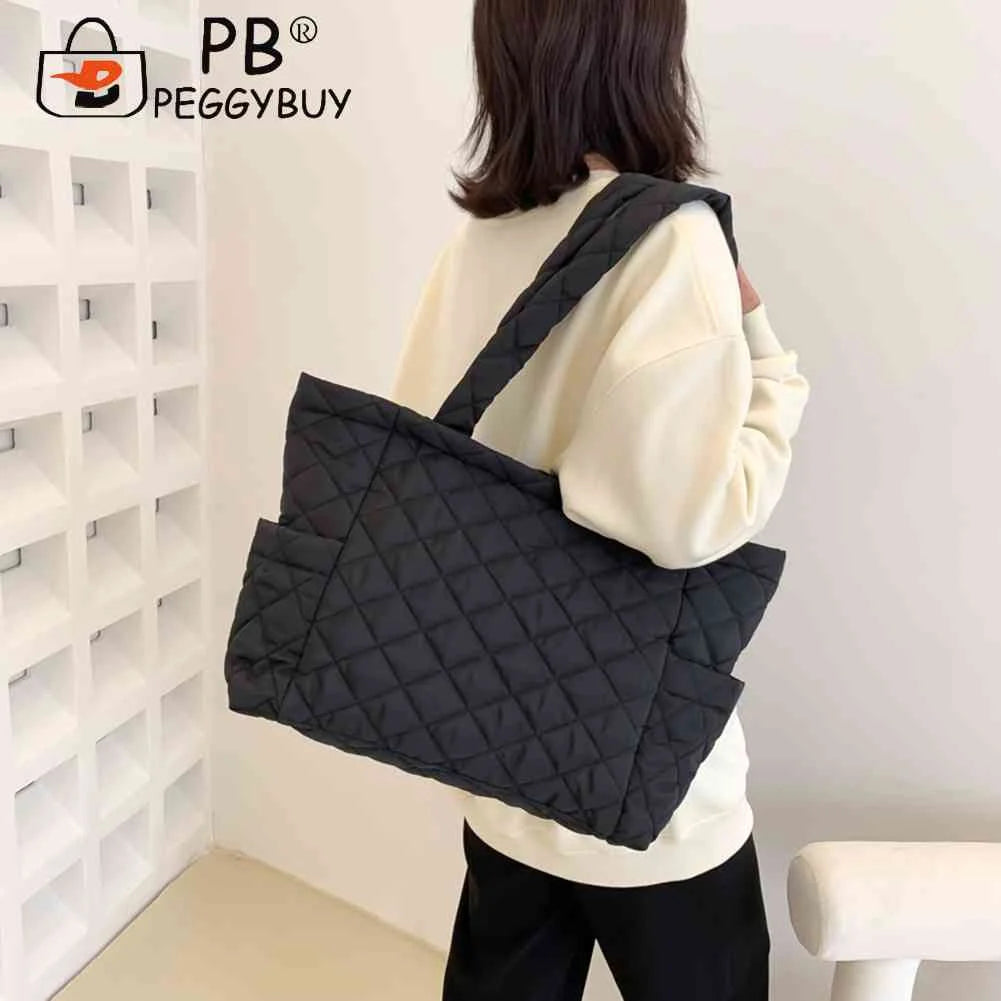 Rhombus Pattern Top-handle Bag Large Zipper Travel Purse for Women