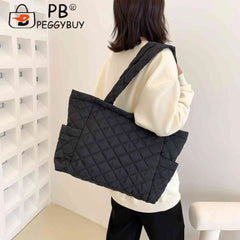 Rhombus Pattern Top-handle Bag Large Zipper Travel Purse for Women
