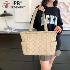 Rhombus Pattern Top-handle Bag Large Zipper Travel Purse for Women