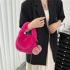Shoulder Handbags with Pompom Pendant Crossbody Handbags