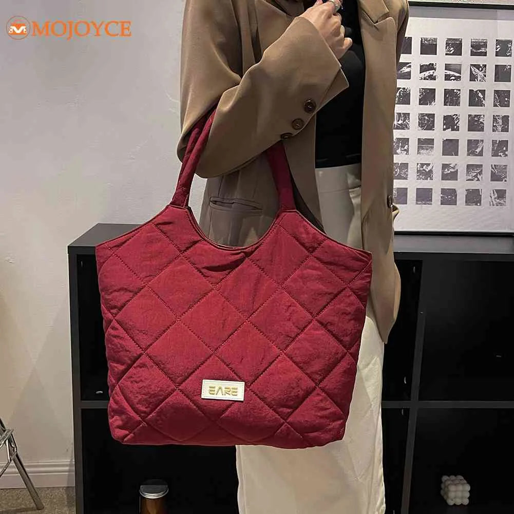 Retro Rhombic Lattice Tote Shopping Bags Ladies Clutch Shoulder Bag