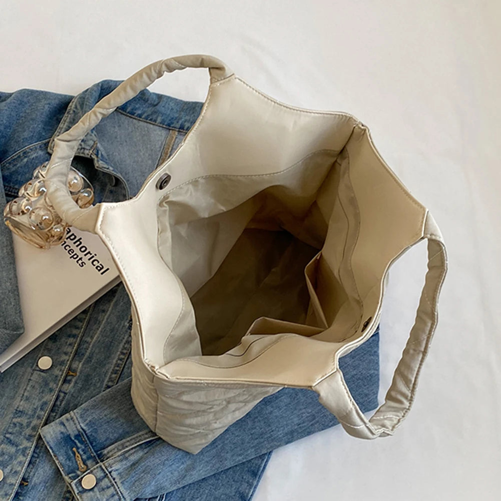 Retro Rhombic Lattice Tote Shopping Bags Ladies Clutch Shoulder Bag