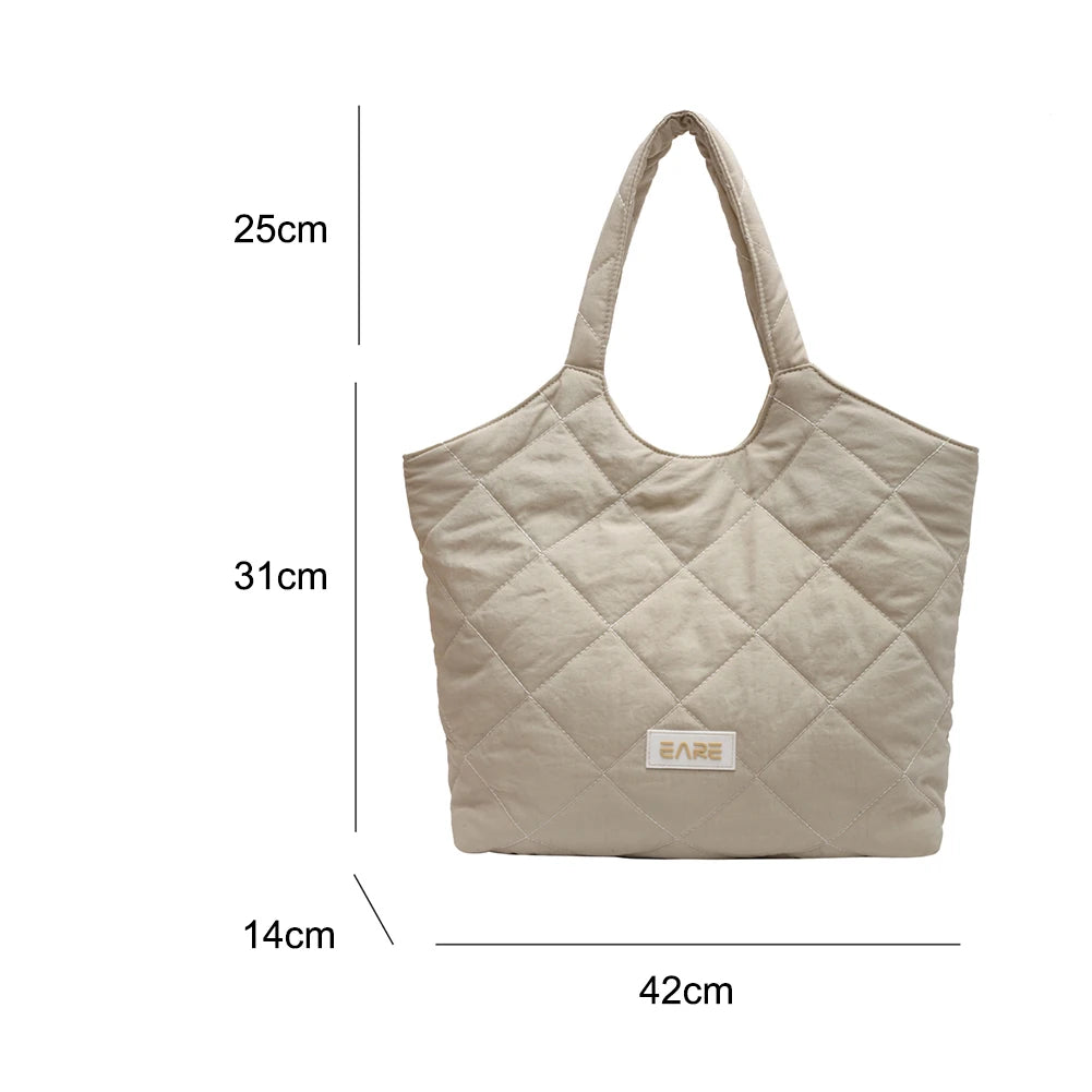Retro Rhombic Lattice Tote Shopping Bags Ladies Clutch Shoulder Bag