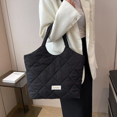 Retro Rhombic Lattice Tote Shopping Bags Ladies Clutch Shoulder Bag