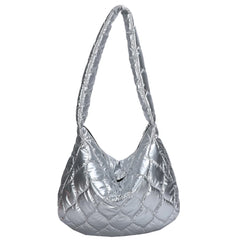 Quilted Crossbody Bag Large Capacity Lattice Pattern Casual