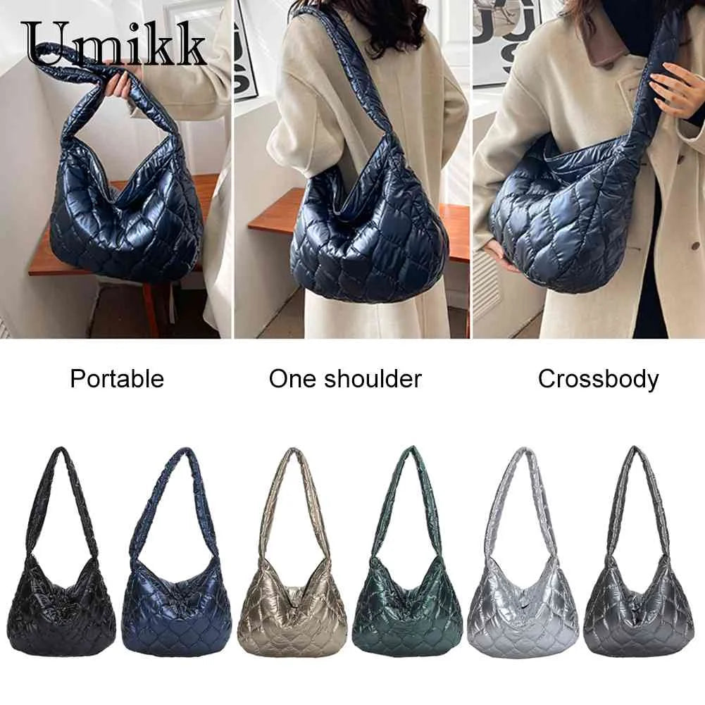 Quilted Crossbody Bag Large Capacity Messenger Bag Casual Portable for Girls