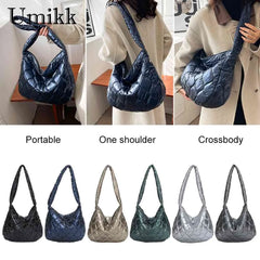 Quilted Crossbody Bag Large Capacity Messenger Bag Casual Portable for Girls