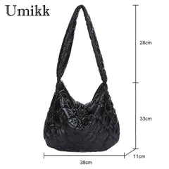 Quilted Crossbody Bag Large Capacity Messenger Bag Casual Portable for Girls