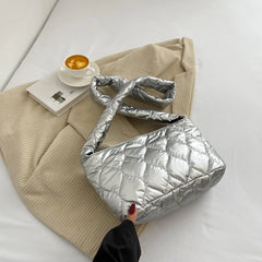 Women Crossbody Bag Quilted Rhombic Lattice Underarm Bag
