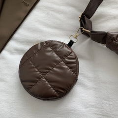 Quilted Shoulder Bag with Small Round Purse