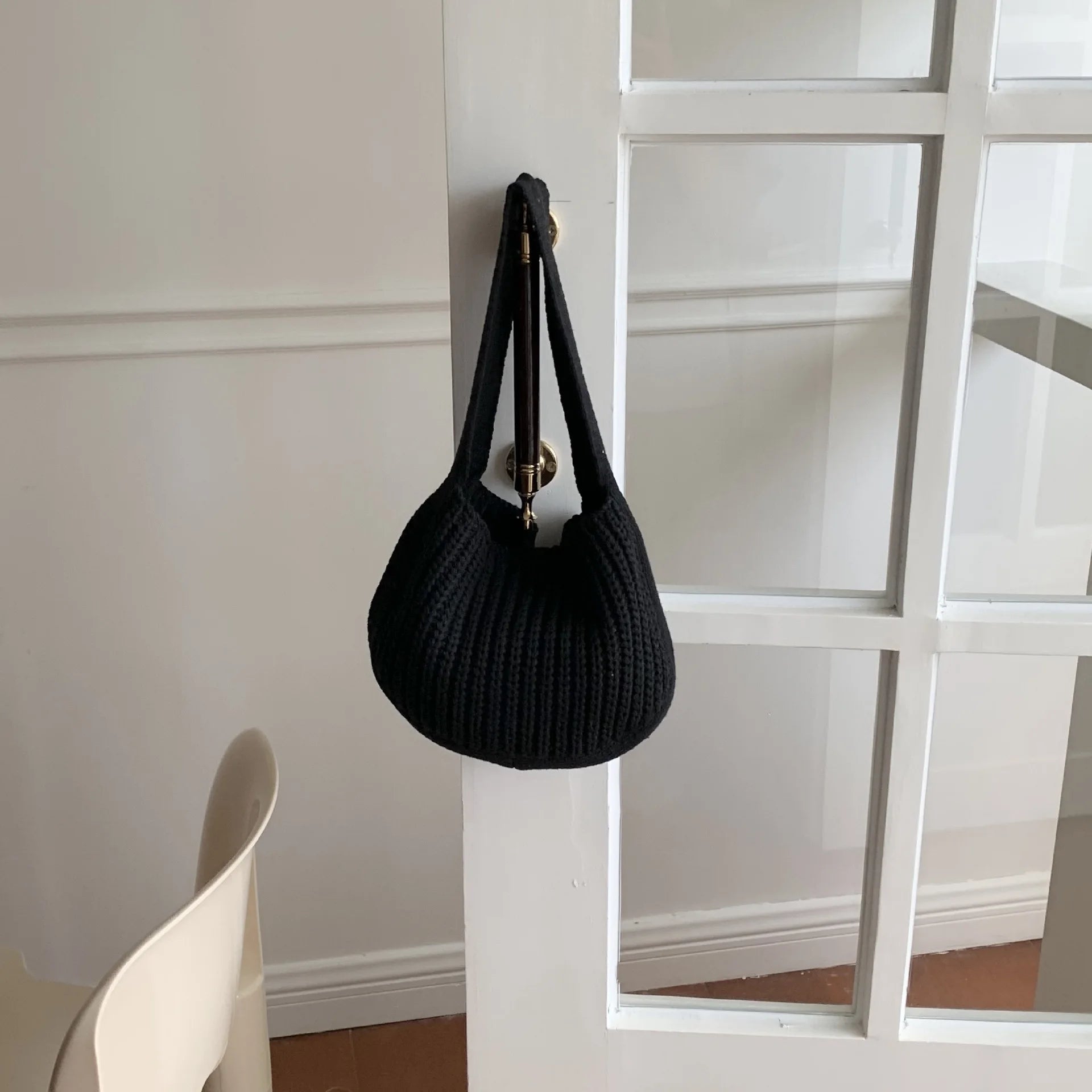 Hand Knitted Ethnic Bucket Bag for Women