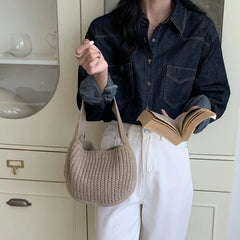 Hand Knitted Ethnic Bucket Bag for Women