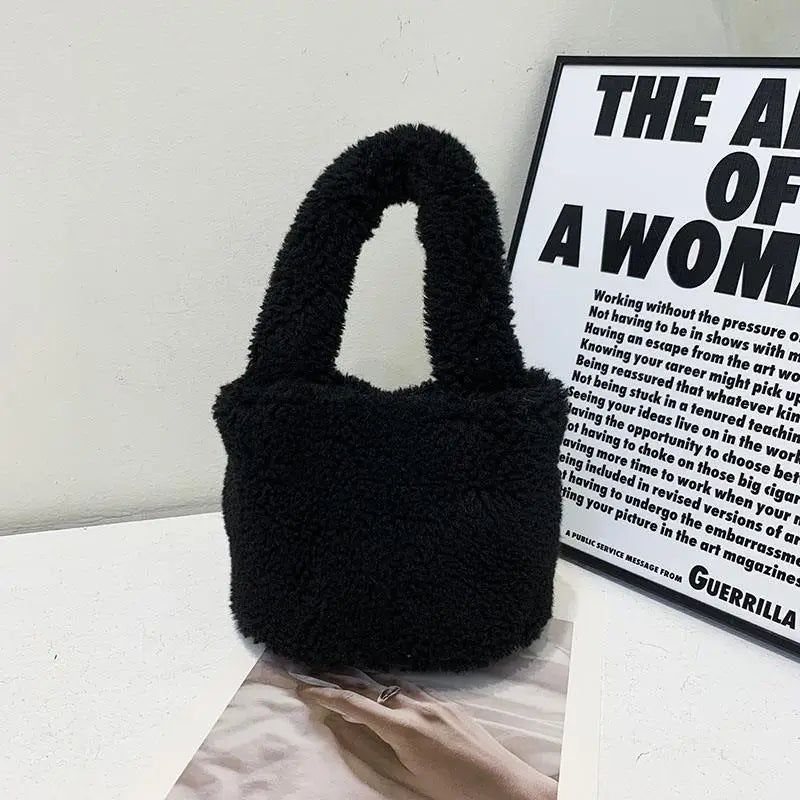 Autumn/Winter Plush Bag for Women 2022 - Luxury Lamb Wool Bucket Bag