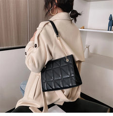 Retro Chain Crossbody Handbag High PU Leather Women's Shoulder Bag